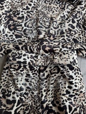 Juicy couture Leopard Print Two-Piece Set with Rhinestone Detail
